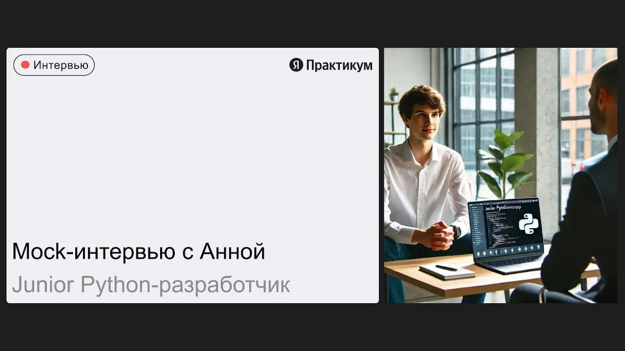 Тестовое интервью Анны на позицию Junior Python Разработчик