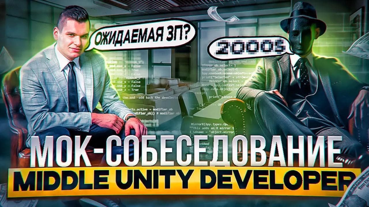Мок собеседование на вакансию Middle Unity Developer. Топ вопросов и как на них отвечать